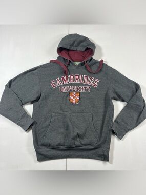 Official Cambridge University Hoodie Sweatshirt Gray Embroidered Size S